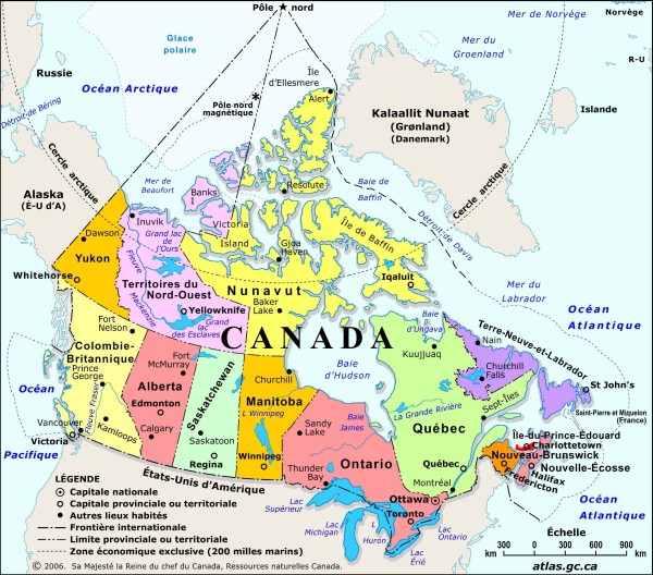 carte du Canada