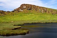 le de Pques : volcan Rano Raraku