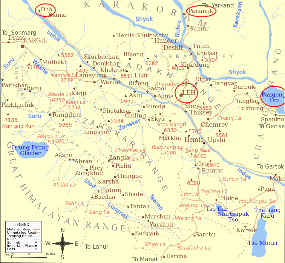 carte du Ladakh