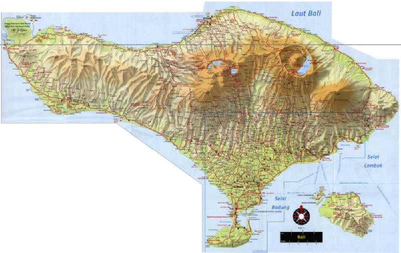 carte de bali en indonsie