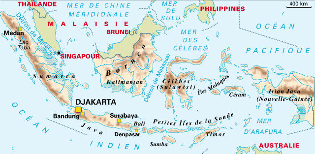 carte de Java en Indonsie